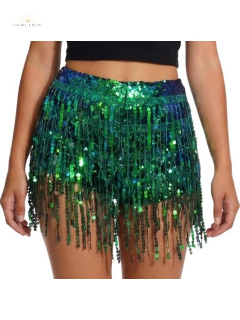 Sequin Tassel Skort Dance Festival Bottoms